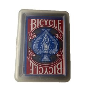 1 Deck of Bicycle Waterproof Playing Cards Clear Plastic Red Blue w/ Travel Case
